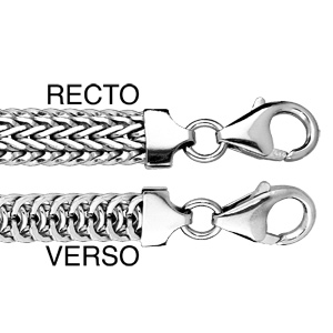 Bracelet en argent massif rhodi maille queue de renard 19,5cm - Vue 2