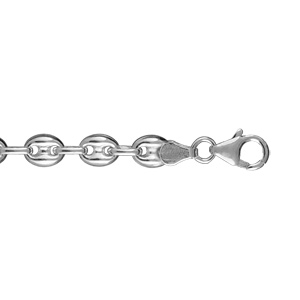 Bracelet en argent chane maille grains de caf - longueur 18cm - Vue 2