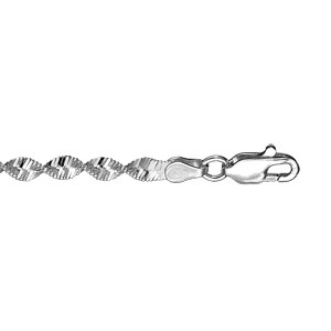Bracelet en argent chane mailles vrilles - longueur 18cm - Vue 2
