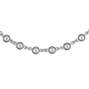 Collier en argent alternance de boules marseillaises et maillon simple- longueur 40cm rglable - Vue 2