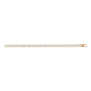 Bracelet en argent doré maille gourmette diamantée 6mm - 20cm - Vue 2