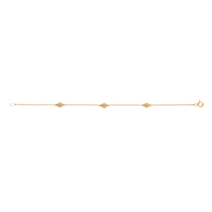 Bracelet en argent doré boules pailletée -18cm - Vue 2