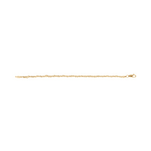 Bracelet en argent doré triple chaîne torsade -18cm - Vue 2