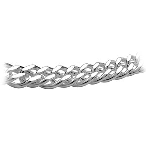 Bracelet en argent chane double mailles croises souples - longueur 18cm - Vue 2