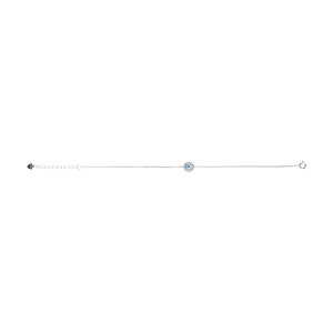 Bracelet en argent rhodié motif rond oeil de la chance avec oxydes blancs sertis -17+3cm - Vue 2