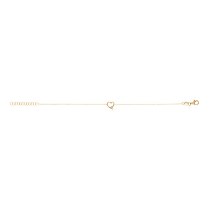 Bracelet en argent doré motif coeur avec un oxyde blanc serti - 16+3cm - Vue 2