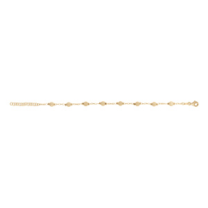 Bracelet en argent doré boules givrées - 16+3cm - Vue 2