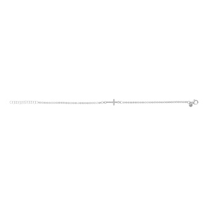 Bracelet en argent rhodié paré d\'oxydes blancs sertis tennis avec croix - 16+3cm - Vue 2