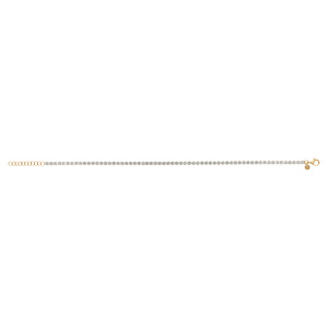 Bracelet en argent doré avec oxydes blancs sertis tennis 3mm - 16+3cm - Vue 2