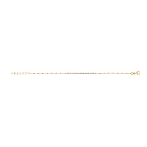 Bracelet en argent doré avec oxydes blancs sertis tennis avec motif carré - 16+3cm - Vue 2
