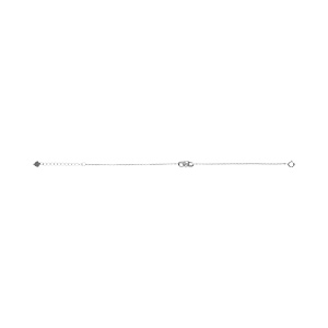 Bracelet en argent rhodié infini et coeur entrelacés et oxydes blancs sertis 16.5+3cm - Vue 2