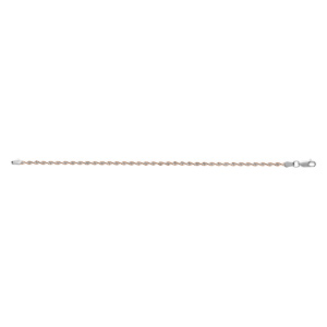 Bracelet en argent chane vrille avec dorure rose largeur 3mm et longueur 17cm - Vue 2