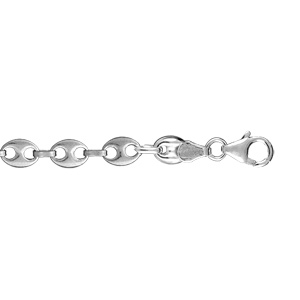 Bracelet en argent chane maille grains de caf largeur 6mm et longueur 18cm - Vue 2