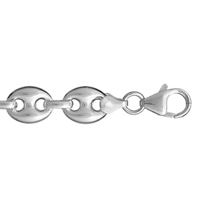 Bracelet en argent chane maille grains de caf largeur 11mm et longueur 21cm - Vue 2