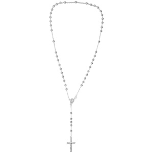 Chapelet en argent rhodié sans fermoir longueur 60cm - Vue 2
