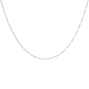 Collier en argent rhodi avec perles blanches 40+5cm - Vue 2