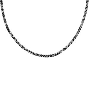 Collier en argent massif patin maille ronde palmier longueur 50cm - Vue 2