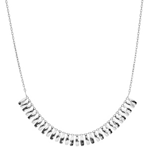 Collier en argent rhodi avec pampilles ovales lisses 42+3cm - Vue 2