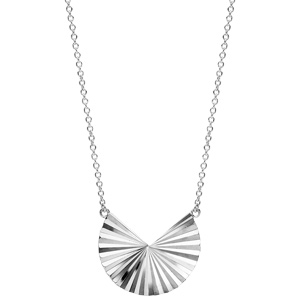 Collier en argent rhodi disque ethnique dcoup 40+4cm - Vue 2