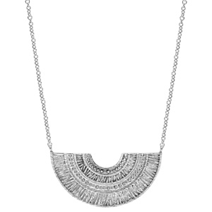 Collier en argent rhodi pendentif ethnique ventail 40+4cm - Vue 2