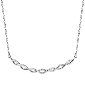 Collier en argent rhodié avec barre torsadée 40+4cm - Vue 2