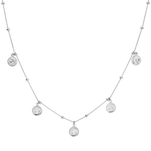 Collier en argent rhodi pampilles pices romaine 40+4cm - Vue 2