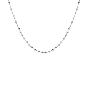 Collier en argent rhodi chane avec boules lisses 40+5cm - Vue 2