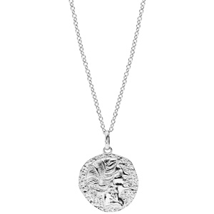 Collier en argent rhodi chane avec pendentif motif desse grecque finition antique 40+4cm - Vue 2