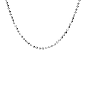 Collier en argent rhodi chane boules 2.2mm longueur 50cm - Vue 2