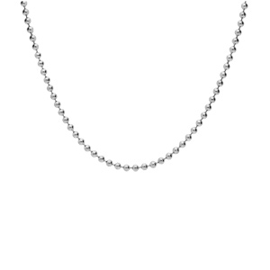 Collier en argent rhodi chane boules 2.2mm longueur 55cm - Vue 2