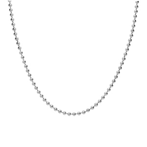 Collier en argent rhodi chane boules 2.2mm longueur 60cm - Vue 2