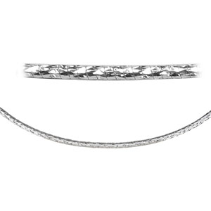 Collier en argent rhodié maille oméga diamantée - largeur 1,6mm et longueur 42cm - Vue 2