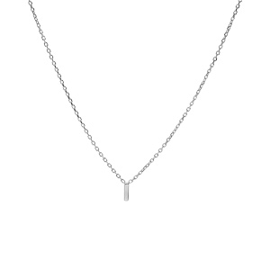 Collier en argent rhodi chane avec pendentif initiale\