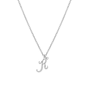 Collier en argent rhodi chane avec pendentif lettre anglaise K diamante longueur 40+4cm - Vue 2