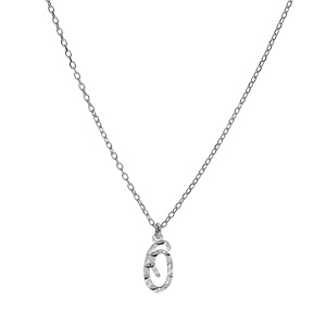 Collier en argent rhodi chane avec pendentif lettre anglaise O diamante longueur 40+4cm - Vue 2