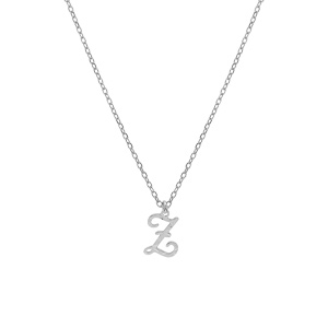 Collier en argent rhodi chane avec pendentif lettre anglaise Z diamante longueur 40+4cm - Vue 2