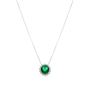 Collier en argent rhodié pendentif \