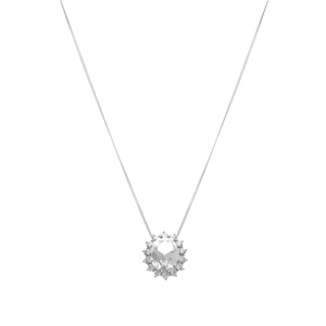Collier en argent rhodié pendentif \