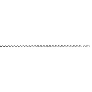 Chaîne en argent rhodié maille forçat largeur 2.7mm et longueur 55cm - Vue 2