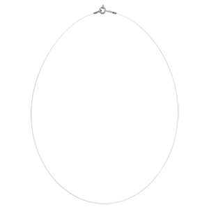 Collier fil en nylon et fermoir en argent - longueur 39cm - Vue 2