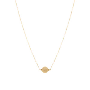 Collier en argent doré boule givrée - 38+5cm - Vue 2