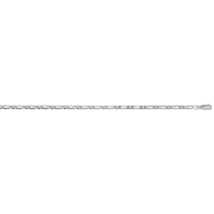 Chaîne en argent rhodié 1+1 3mm - 55cm - Vue 2