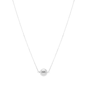 Collier en argent rhodi boule 10mm - 41+3cm - Vue 2