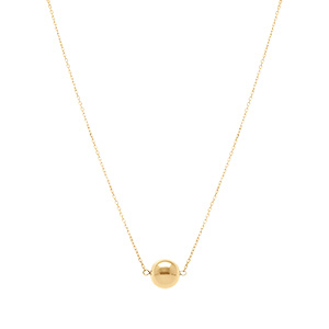 Collier en argent dor boule 10mm - 41+3cm - Vue 2