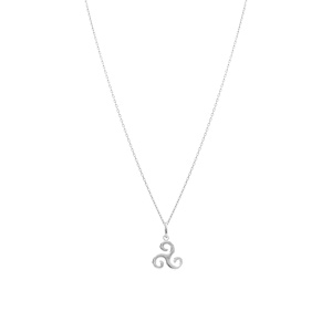 Collier en argent rhodié pendentif triskel simple 10mm - 40+5cm - Vue 2