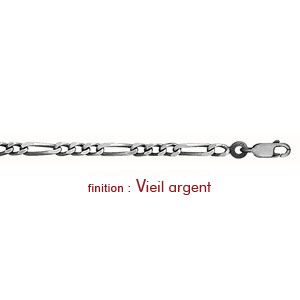 Chane en argent mailles 1+3 largeur 3mm et longueur 45cm - Vue 2