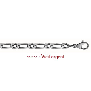 Chane en argent mailles 1+1 largeur 4mm et longueur 45cm - Vue 2