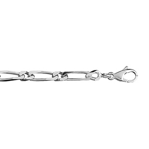 Bracelet en argent chane maille figaro 1+1 largeur 4mm et longueur 18cm - Vue 2