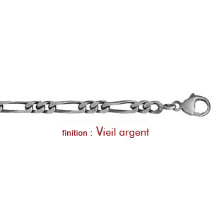 Chane en argent mailles 1+2 largeur 4mm et longueur 50cm - Vue 2