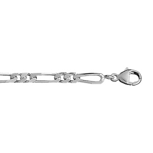 Bracelet en argent chane maille figaro 1+2 largeur 4mm et longueur 18cm - Vue 2